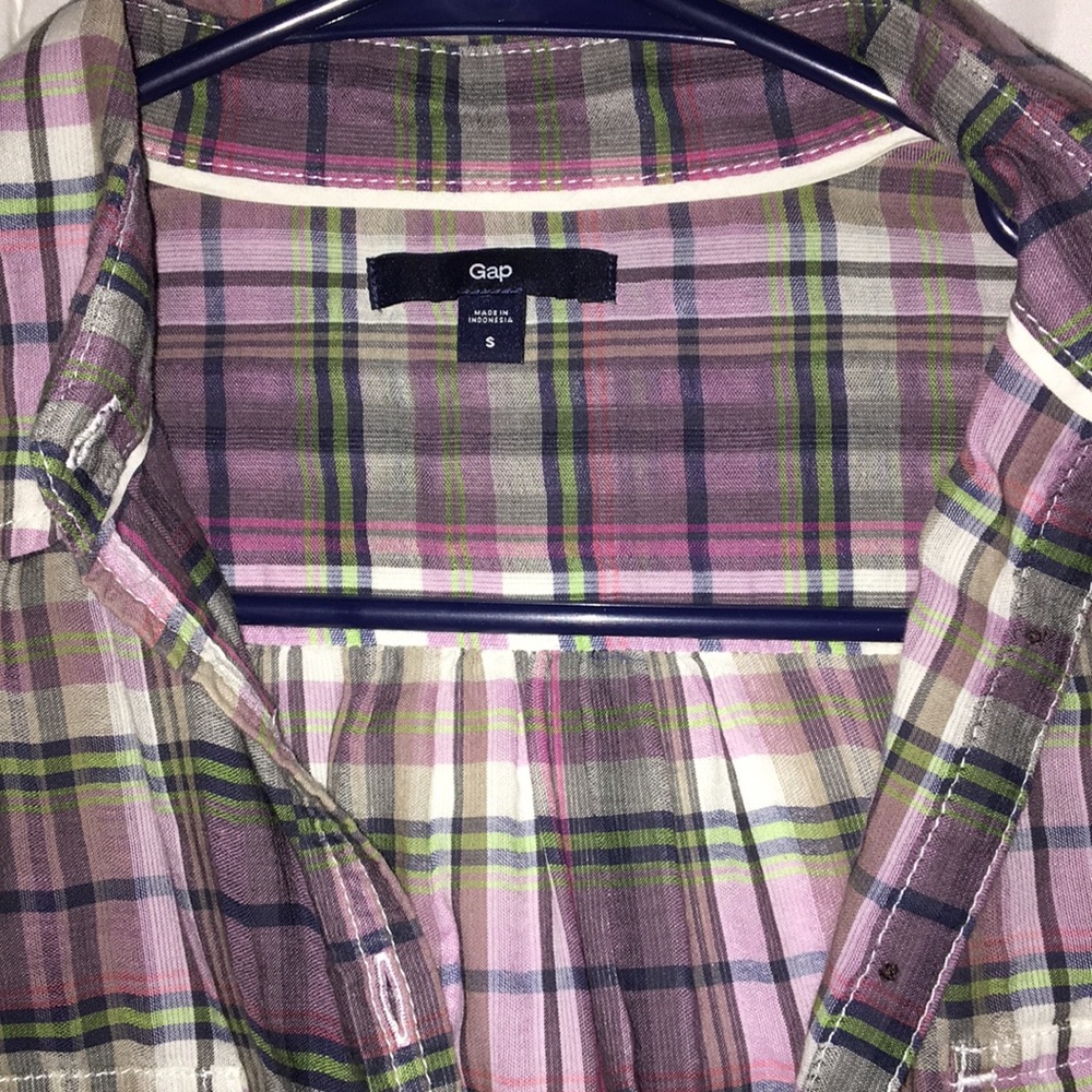 Purple plaid button down - Picture 2 of 3